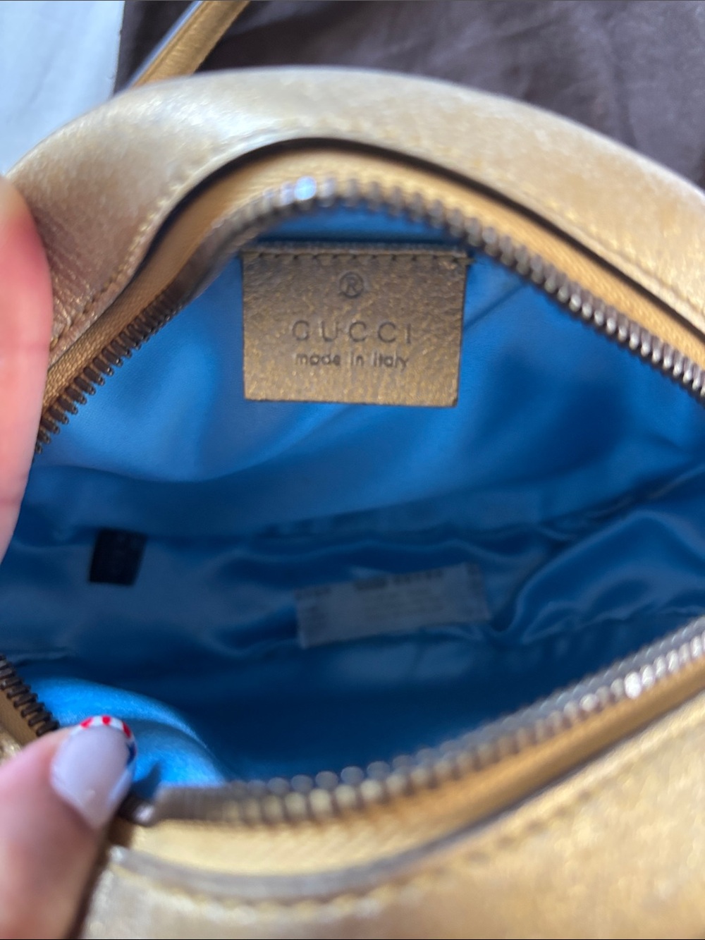 Gucci Pink and Gold Chain Marmont Round Crossbody Bag - Picture 3 of 4